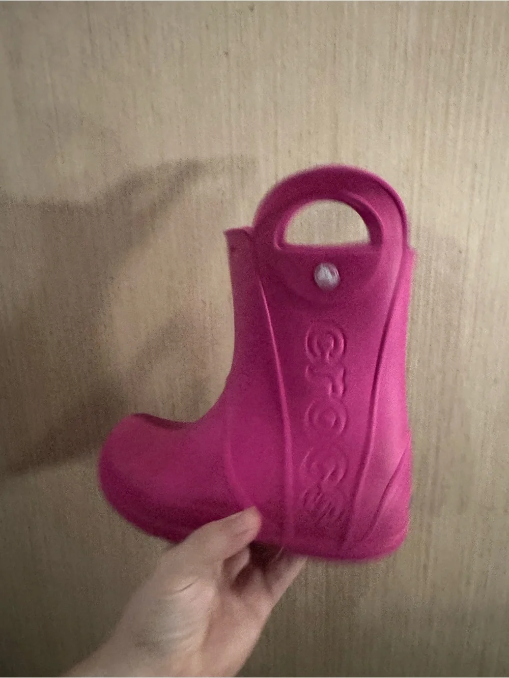 Women’s CROCS Pink Slip-On Clog Rain Boots Size 13